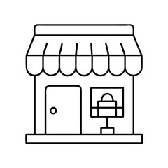 shop icon, shop line art - simple line art of shop, perfect for shop logos and icons