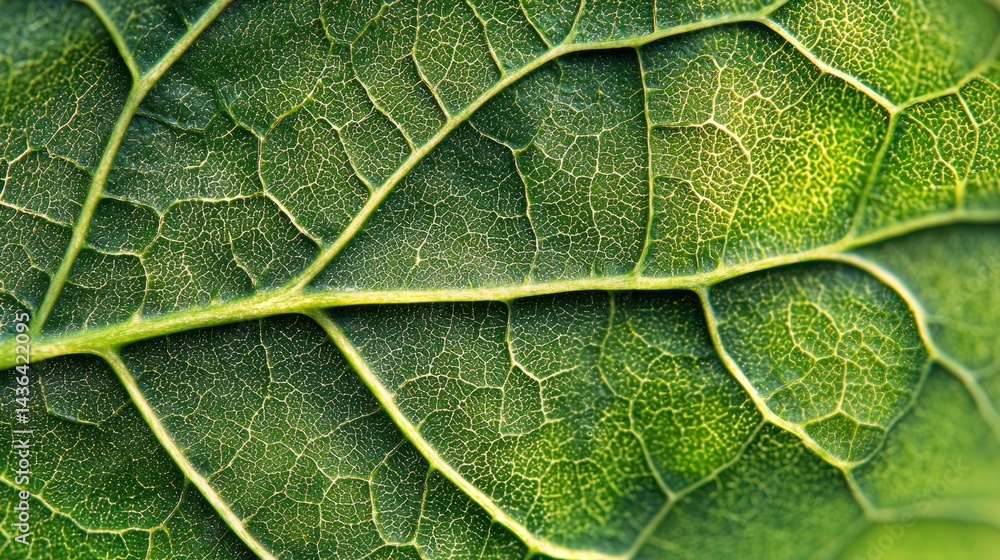 Poster a macro close-up of a leafâ€™s cellular structure