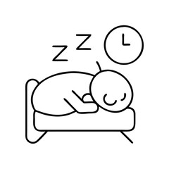 sleep icon, sleep line art - simple line art of sleep, perfect for sleep logos and icons