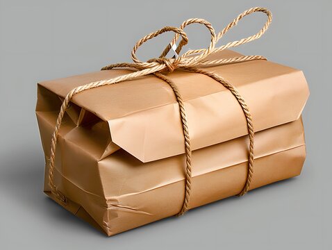 Eco-friendly kraft paper mailer bags with natural string ties sustainable packaging solutions