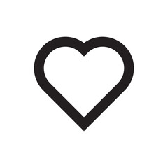 Minimalist black heart icon on transparent background, symbolizing love, care, and affection in a simple and elegant design.