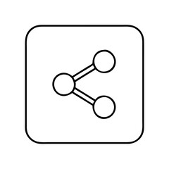 social media share icon, social media share line art - simple line art of social media share, perfect for social media share logos and icons