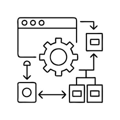 software architecture icon, software architecture line art - simple line art of software architecture, perfect for software architecture logos and icons