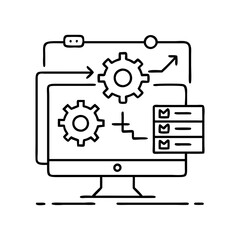software architecture icon, software architecture line art - simple line art of software architecture, perfect for software architecture logos and icons