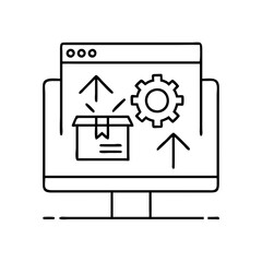 software package icon, software package line art - simple line art of software package, perfect for software package logos and icons