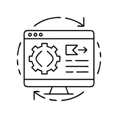 software refactoring icon, software refactoring line art - simple line art of software refactoring, perfect for software refactoring logos and icons