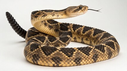 Naklejka premium Black-Tailed Rattlesnake on studio background 