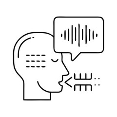speech recognition icon, speech recognition line art - simple line art of speech recognition, perfect for speech recognition logos and icons