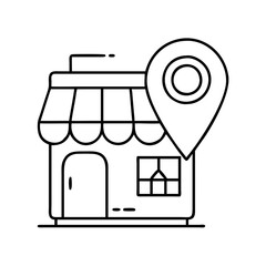 store locator icon, store locator line art - simple line art of store locator, perfect for store locator logos and icons