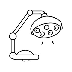 surgical lamp icon, surgical lamp line art - simple line art of surgical lamp, perfect for surgical lamp logos and icons