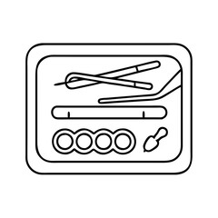 surgical tray icon, surgical tray line art - simple line art of surgical tray, perfect for surgical tray logos and icons