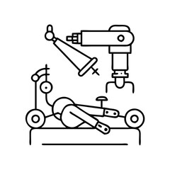 surgical robot icon, surgical robot line art - simple line art of surgical robot, perfect for surgical robot logos and icons