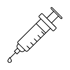 syringe with medicine icon, syringe with medicine line art - simple line art of syringe with medicine, perfect for syringe with medicine logos and icons