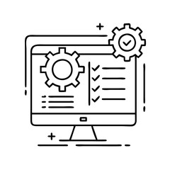 Fototapeta premium system testing icon, system testing line art - simple line art of system testing, perfect for system testing logos and icons