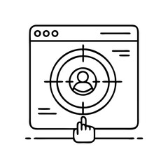 targeted ads icon, targeted ads line art - simple line art of targeted ads, perfect for targeted ads logos and icons