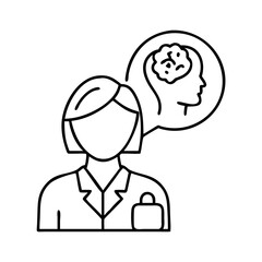 therapy specialist icon, therapy specialist line art - simple line art of therapy specialist, perfect for therapy specialist logos and icons