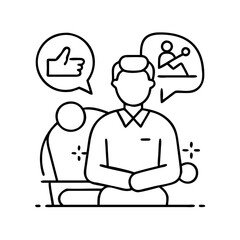 therapy specialist icon, therapy specialist line art - simple line art of therapy specialist, perfect for therapy specialist logos and icons