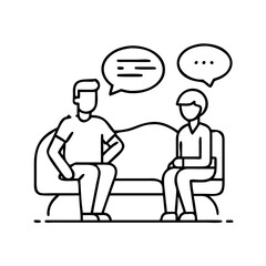 therapy specialist icon, therapy specialist line art - simple line art of therapy specialist, perfect for therapy specialist logos and icons