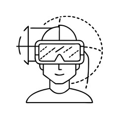 virtual reality icon, virtual reality line art - simple line art of virtual reality, perfect for virtual reality logos and icons