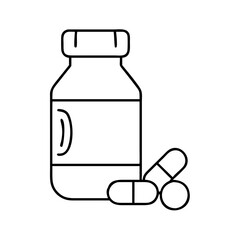 vitamin bottle icon, vitamin bottle line art - simple line art of vitamin bottle, perfect for vitamin bottle logos and icons