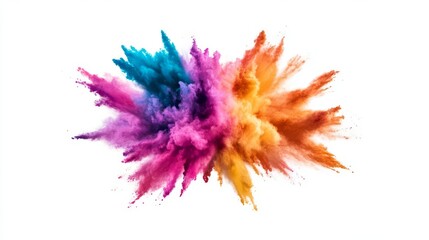 Obraz premium Vibrant explosion of colorful powder, creating an artistic and dynamic effect suitable for various creative projects.