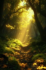 Fototapeta premium Sunlit forest path