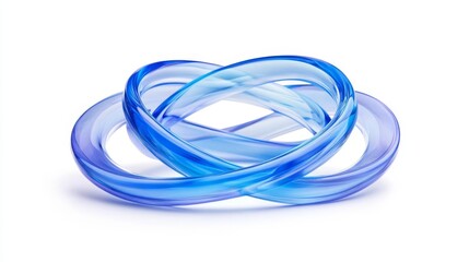Naklejka premium An abstract art piece featuring intertwined blue rings, representing cohesion and creativity in design concepts.