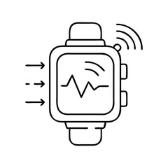 wearable monitor icon, wearable monitor line art - simple line art of wearable monitor, perfect for wearable monitor logos and icons