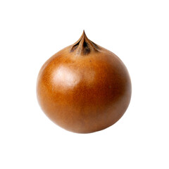 Single Baked Chestnut Isolated on Black Background
