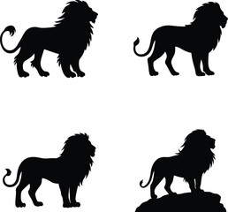 Line Silhouette Set Vector Illustration