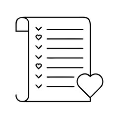 wishlist icon, wishlist line art - simple line art of wishlist, perfect for wishlist logos and icons