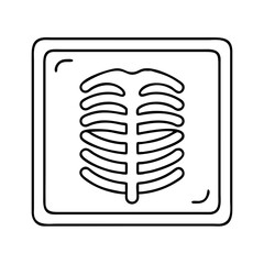 x ray icon, x ray line art - simple line art of x ray, perfect for x ray logos and icons