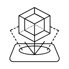 3d model icon, 3d model line art - simple line art of 3d model, perfect for 3d model logos and icons