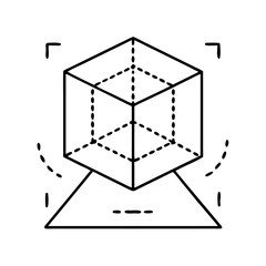 3d model icon, 3d model line art - simple line art of 3d model, perfect for 3d model logos and icons