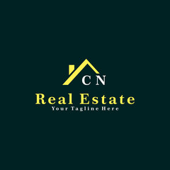 Fototapeta premium CN Initials Real Estate Logo Vector Art Icons and Graphics