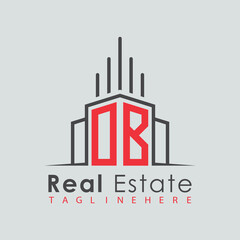 Obraz premium initial monogram logo for real estate with Home and Building shape creative design.