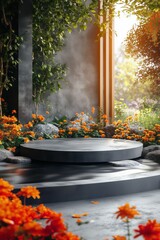 Minimal pedestal with background for product mock-up