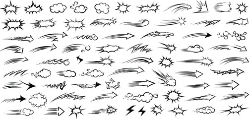 Naklejka premium Abstract line movement elements in dynamic vector designs.