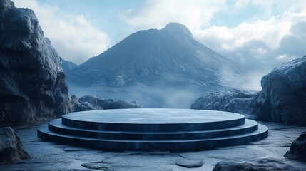 Minimal pedestal with background for product mock-up