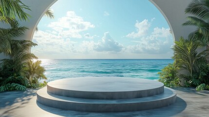 Minimal pedestal with background for product mock-up