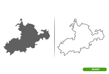 Rajkot District of Gujarat State map.