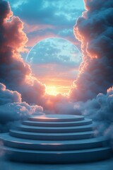 Minimal pedestal with background for product mock-up