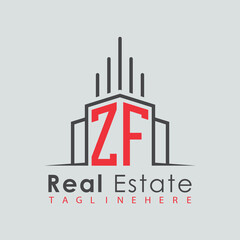 Naklejka premium initial monogram logo for real estate with Home and Building shape creative design.