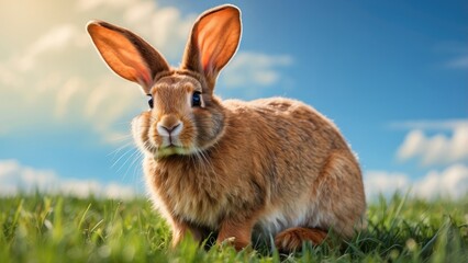 "Running Wild Hare in Snow &ndash; Fast Brown Rabbit in Winter Scene"