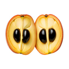 Two Halves of a Freshly Cut Tropical Acerola Cherry