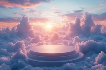 Minimal pedestal with background for product mock-up