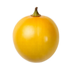 Single Ripe Yellow Tomato Isolated on Black Background