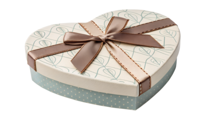 heart shaped gift box with ribbon