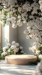 Minimal pedestal with background for product mock-up