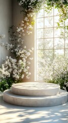 Minimal pedestal with background for product mock-up